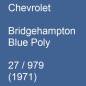 Preview: Chevrolet, Bridgehampton Blue Poly, 27 / 979 (1971).